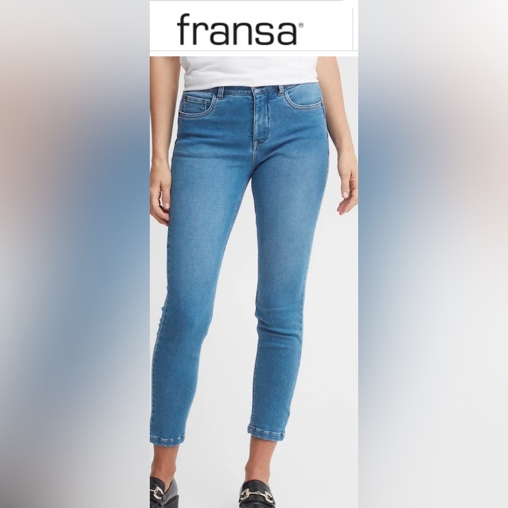 NWT Fransa-Premium Denim FRVILJA Pam Jeans-Sz6 -Sea Blue-Crop -Ankle Mid Rise💙​